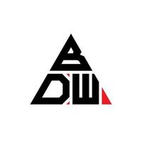 design del logo della lettera triangolo bdw con forma triangolare. monogramma di progettazione del logo del triangolo bdw. modello di logo vettoriale triangolo bdw con colore rosso. logo triangolare bdw logo semplice, elegante e lussuoso.