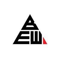design del logo della lettera triangolare bew con forma triangolare. monogramma di design del logo del triangolo bew. modello di logo vettoriale triangolo bew con colore rosso. bew logo triangolare logo semplice, elegante e lussuoso.