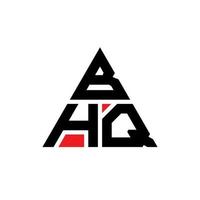 design del logo della lettera triangolare bhq con forma triangolare. monogramma di design del logo del triangolo bhq. modello di logo vettoriale triangolo bhq con colore rosso. logo triangolare bhq logo semplice, elegante e lussuoso.