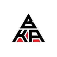 design del logo della lettera del triangolo bka con forma triangolare. bka triangolo logo design monogramma. modello di logo vettoriale triangolo bka con colore rosso. logo triangolare bka logo semplice, elegante e lussuoso.