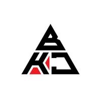 design del logo della lettera del triangolo bkj con forma triangolare. bkj triangolo logo design monogramma. modello di logo vettoriale triangolo bkj con colore rosso. logo triangolare bkj logo semplice, elegante e lussuoso.