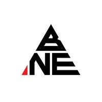 design del logo della lettera triangolare bne con forma triangolare. bne triangolo logo design monogramma. modello di logo vettoriale triangolo bne con colore rosso. bne logo triangolare logo semplice, elegante e lussuoso.