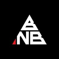 design del logo della lettera triangolare bnb con forma triangolare. monogramma di design del logo del triangolo bnb. modello di logo vettoriale triangolo bnb con colore rosso. logo triangolare bnb logo semplice, elegante e lussuoso.