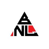 design del logo della lettera del triangolo bnl con forma triangolare. monogramma di design del logo del triangolo bnl. modello di logo vettoriale triangolo bnl con colore rosso. logo triangolare bnl logo semplice, elegante e lussuoso.