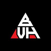 design del logo della lettera triangolare bvh con forma triangolare. monogramma di design del logo del triangolo bvh. modello di logo vettoriale triangolo bvh con colore rosso. logo triangolare bvh logo semplice, elegante e lussuoso.