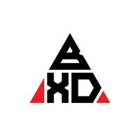 design del logo della lettera triangolare bxd con forma triangolare. monogramma di design del logo del triangolo bxd. modello di logo vettoriale triangolo bxd con colore rosso. logo triangolare bxd logo semplice, elegante e lussuoso.