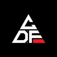 design del logo della lettera triangolare cdf con forma triangolare. monogramma cdf triangolo logo design. modello di logo vettoriale triangolo cdf con colore rosso. cdf logo triangolare logo semplice, elegante e lussuoso.