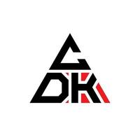 logo della lettera triangolare cdk con forma triangolare. monogramma di design del logo del triangolo cdk. modello di logo vettoriale triangolo cdk con colore rosso. logo triangolare cdk logo semplice, elegante e lussuoso.