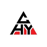 design del logo della lettera triangolare chy con forma triangolare. monogramma chy triangolo logo design. modello di logo vettoriale triangolo chy con colore rosso. logo triangolare chy logo semplice, elegante e lussuoso.