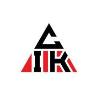 cik triangolo lettera logo design con forma triangolare. monogramma cik triangolo logo design. modello di logo vettoriale triangolo cik con colore rosso. cik logo triangolare logo semplice, elegante e lussuoso.