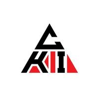 design del logo della lettera triangolare cki con forma triangolare. monogramma di design del logo del triangolo cki. modello di logo vettoriale triangolo cki con colore rosso. logo triangolare cki logo semplice, elegante e lussuoso.
