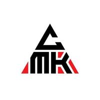 design del logo della lettera triangolare cmk con forma triangolare. monogramma di design con logo triangolo cmk. modello di logo vettoriale triangolo cmk con colore rosso. logo triangolare cmk logo semplice, elegante e lussuoso.