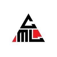 design del logo della lettera triangolare cml con forma triangolare. monogramma di design con logo triangolo cml. modello di logo vettoriale triangolo cml con colore rosso. logo triangolare cml logo semplice, elegante e lussuoso.