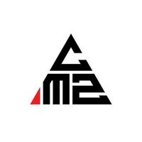 Design del logo della lettera triangolare cmz con forma triangolare. monogramma di design con logo triangolo cmz. modello di logo vettoriale triangolo cmz con colore rosso. logo triangolare cmz logo semplice, elegante e lussuoso.