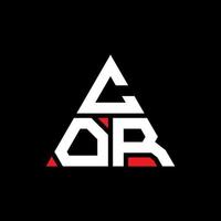 design del logo della lettera del triangolo cor con forma triangolare. monogramma di design del logo del triangolo cor. modello di logo vettoriale triangolo cor con colore rosso. logo triangolare cor logo semplice, elegante e lussuoso.