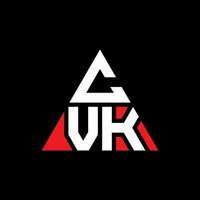 cvk triangolo lettera logo design con forma triangolare. monogramma cvk triangolo logo design. modello di logo vettoriale triangolo cvk con colore rosso. cvk logo triangolare logo semplice, elegante e lussuoso.