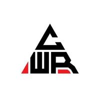 cwr triangolo logo design lettera con forma triangolare. monogramma di design del logo del triangolo cwr. modello di logo vettoriale triangolo cwr con colore rosso. cwr logo triangolare logo semplice, elegante e lussuoso.