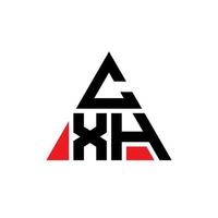 design del logo della lettera triangolare cxh con forma triangolare. monogramma di design del logo del triangolo cxh. modello di logo vettoriale triangolo cxh con colore rosso. cxh logo triangolare logo semplice, elegante e lussuoso.