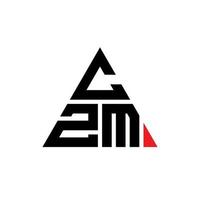 czm triangolo lettera logo design con forma triangolare. czm triangolo logo design monogramma. modello di logo vettoriale triangolo czm con colore rosso. czm logo triangolare logo semplice, elegante e lussuoso.