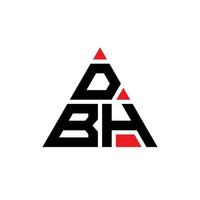 design del logo della lettera del triangolo dbh con forma triangolare. monogramma di design del logo del triangolo dbh. modello di logo vettoriale triangolo dbh con colore rosso. dbh logo triangolare logo semplice, elegante e lussuoso.