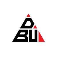 design del logo della lettera del triangolo dbu con forma triangolare. monogramma di design del logo del triangolo dbu. modello di logo vettoriale triangolo dbu con colore rosso. dbu logo triangolare logo semplice, elegante e lussuoso.