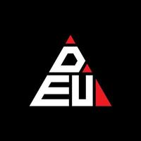 design del logo della lettera del triangolo deu con forma triangolare. monogramma di design del logo del triangolo deu. modello di logo vettoriale triangolo deu con colore rosso. deu logo triangolare logo semplice, elegante e lussuoso.