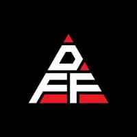 design del logo della lettera triangolare dff con forma triangolare. monogramma di design del logo del triangolo dff. modello di logo vettoriale triangolo dff con colore rosso. dff logo triangolare logo semplice, elegante e lussuoso.