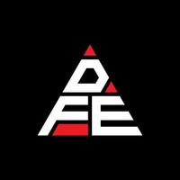 design del logo della lettera triangolare dfe con forma triangolare. monogramma di design del logo del triangolo dfe. modello di logo vettoriale triangolo dfe con colore rosso. dfe logo triangolare logo semplice, elegante e lussuoso.