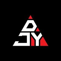 design del logo della lettera del triangolo djy con forma triangolare. djy triangolo logo design monogramma. modello di logo vettoriale triangolo djy con colore rosso. djy logo triangolare logo semplice, elegante e lussuoso.