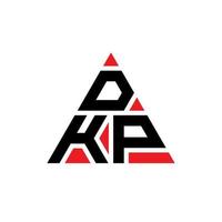 design del logo della lettera del triangolo dkp con forma triangolare. monogramma di design del logo del triangolo dkp. modello di logo vettoriale triangolo dkp con colore rosso. dkp logo triangolare logo semplice, elegante e lussuoso.