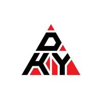 dky triangolo lettera logo design con forma triangolare. dky triangolo logo design monogramma. modello di logo vettoriale triangolo dky con colore rosso. dky logo triangolare logo semplice, elegante e lussuoso.
