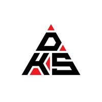 design del logo della lettera del triangolo dks con forma triangolare. dks triangolo logo design monogramma. modello di logo vettoriale triangolo dks con colore rosso. dks logo triangolare logo semplice, elegante e lussuoso.