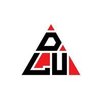 dlu triangolo lettera logo design con forma triangolare. dlu triangolo logo design monogramma. modello di logo vettoriale triangolo dlu con colore rosso. dlu logo triangolare logo semplice, elegante e lussuoso.