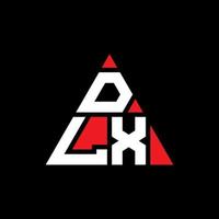 design del logo della lettera del triangolo dlx con forma triangolare. monogramma di design con logo triangolo dlx. modello di logo vettoriale triangolo dlx con colore rosso. dlx logo triangolare logo semplice, elegante e lussuoso.