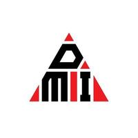 design del logo della lettera triangolare dmi con forma triangolare. Monogramma di design del logo del triangolo dmi. modello di logo vettoriale triangolo dmi con colore rosso. dmi logo triangolare logo semplice, elegante e lussuoso.