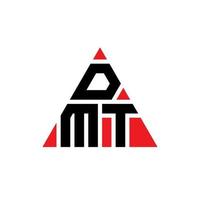 design del logo della lettera del triangolo dmt con forma triangolare. monogramma di design del logo del triangolo dmt. modello di logo vettoriale triangolo dmt con colore rosso. dmt logo triangolare logo semplice, elegante e lussuoso.