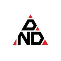 design del logo della lettera triangolare dnd con forma triangolare. monogramma di design del logo del triangolo dnd. modello di logo vettoriale triangolo dnd con colore rosso. dnd logo triangolare logo semplice, elegante e lussuoso.