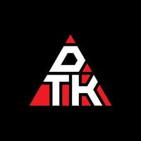 design del logo della lettera del triangolo dtk con forma triangolare. monogramma di design del logo del triangolo dtk. modello di logo vettoriale triangolo dtk con colore rosso. logo triangolare dtk logo semplice, elegante e lussuoso.