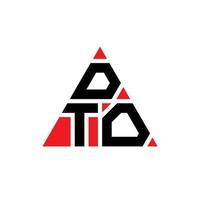 dto triangolo lettera logo design con forma triangolare. dto triangolo logo design monogramma. modello di logo vettoriale triangolo dto con colore rosso. dto logo triangolare logo semplice, elegante e lussuoso.
