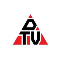 design del logo della lettera del triangolo dtv con forma triangolare. monogramma di design del logo del triangolo dtv. modello di logo vettoriale triangolo dtv con colore rosso. logo triangolare dtv logo semplice, elegante e lussuoso.