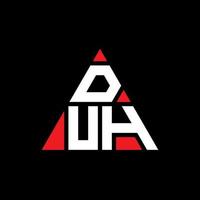 design del logo della lettera triangolare duh con forma triangolare. duh triangolo logo design monogramma. duh triangolo modello logo vettoriale con colore rosso. duh logo triangolare logo semplice, elegante e lussuoso.