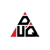 design del logo della lettera triangolare duq con forma triangolare. monogramma di design del logo del triangolo duq. modello di logo vettoriale triangolo duq con colore rosso. logo triangolare duq logo semplice, elegante e lussuoso.