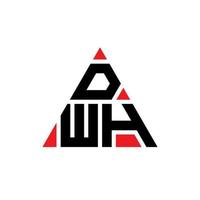 design del logo della lettera del triangolo dwh con forma triangolare. monogramma di design del logo del triangolo dwh. modello di logo vettoriale triangolo dwh con colore rosso. dwh logo triangolare logo semplice, elegante e lussuoso.