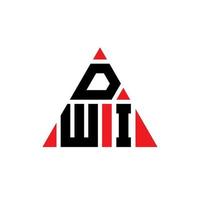 design del logo della lettera del triangolo dwi con forma triangolare. dwi triangolo logo design monogramma. modello di logo vettoriale triangolo dwi con colore rosso. logo triangolare dwi logo semplice, elegante e lussuoso.