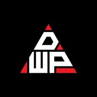 design del logo della lettera del triangolo dwp con forma triangolare. monogramma di design del logo del triangolo dwp. modello di logo vettoriale triangolo dwp con colore rosso. logo triangolare dwp logo semplice, elegante e lussuoso.