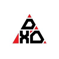 design del logo della lettera triangolare dxo con forma triangolare. dxo triangolo logo design monogramma. modello di logo vettoriale triangolo dxo con colore rosso. logo triangolare dxo logo semplice, elegante e lussuoso.