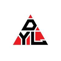 design del logo della lettera del triangolo dyl con forma triangolare. monogramma di design del logo del triangolo dyl. modello di logo vettoriale triangolo dyl con colore rosso. logo triangolare dyl logo semplice, elegante e lussuoso.