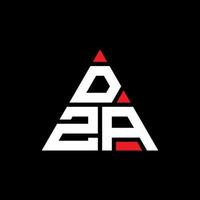 dza triangolo lettera logo design con forma triangolare. monogramma di design del logo del triangolo dza. modello di logo vettoriale triangolo dza con colore rosso. dza logo triangolare logo semplice, elegante e lussuoso.