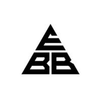 design del logo della lettera del triangolo ebb con forma triangolare. monogramma di progettazione del logo del triangolo di riflusso. modello di logo vettoriale triangolo riflusso con colore rosso. logo triangolare riflusso logo semplice, elegante e lussuoso.