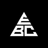 design del logo della lettera del triangolo ebc con forma triangolare. monogramma di design del logo del triangolo ebc. modello di logo vettoriale triangolo ebc con colore rosso. logo triangolare ebc logo semplice, elegante e lussuoso.